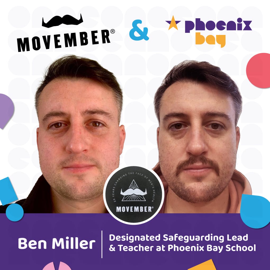 Ben Miller, Phoenix Bay’s Designated Safeguard Lead and Teacher, joined the Movember movement