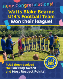Watts Blake Bearne Football Club Official U14's win the League!