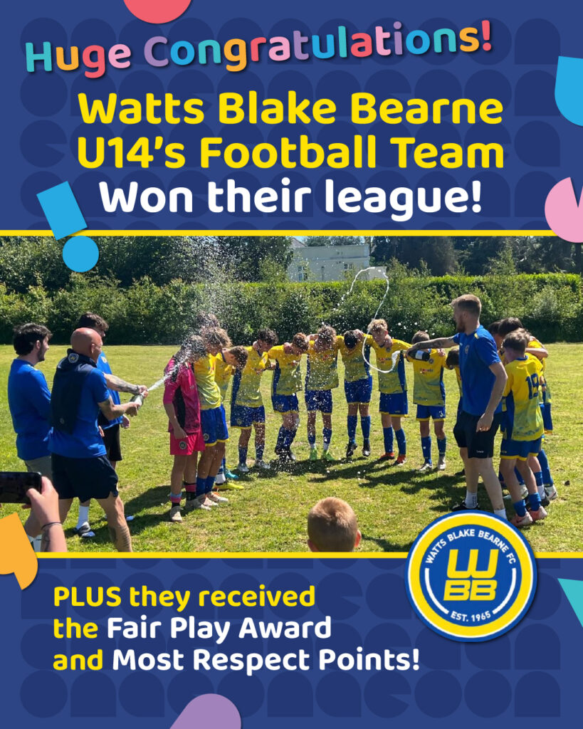Watts Blake Bearne Football Club Official U14's win the League!